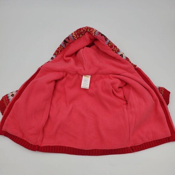 Gymboree Girls Sweater Jacket Hooded Fair Isle Reindeer Colorful Size 3-6 Months - Picture 6 of 8